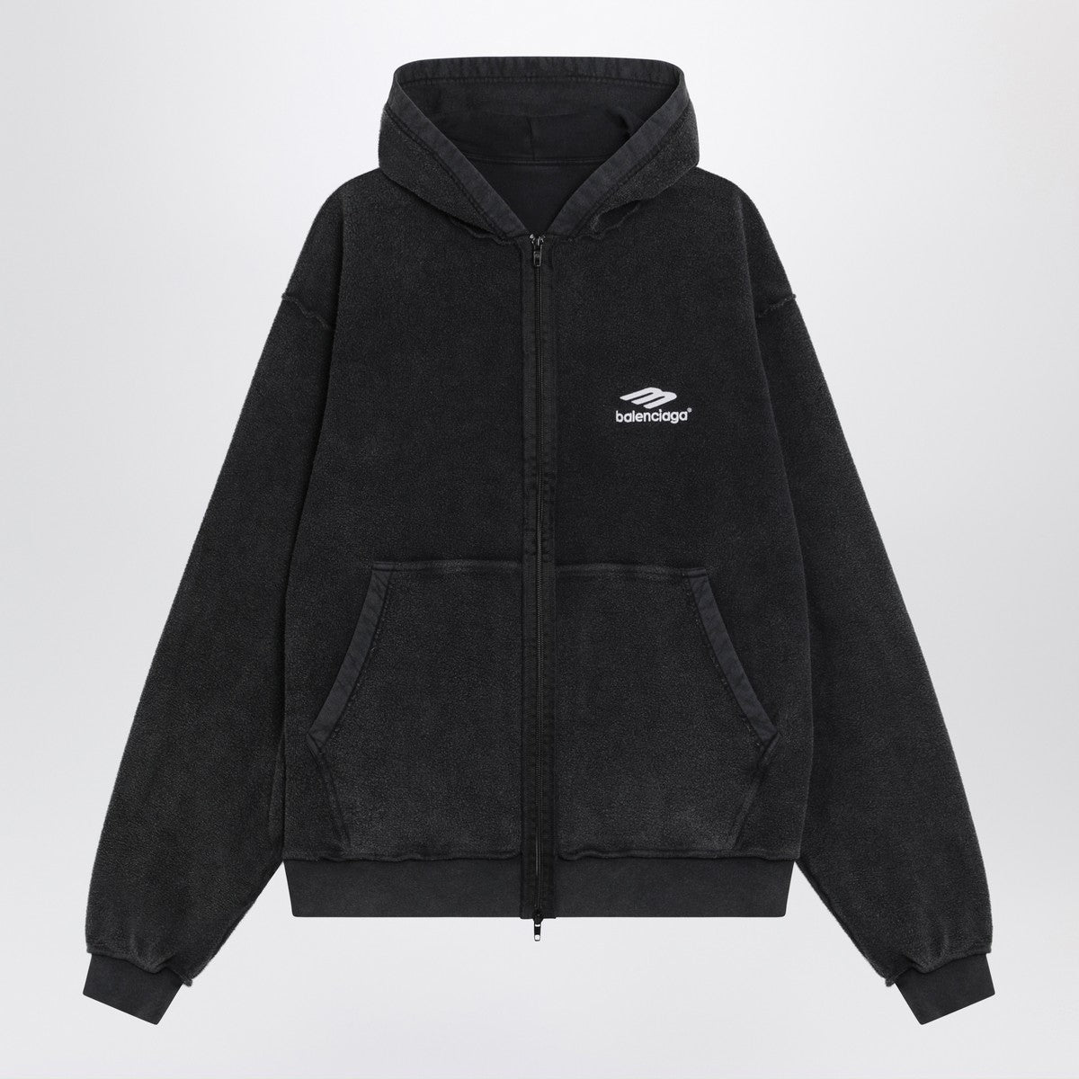 Balenciaga Faded black 3B Sports Icon hooded sweatshirt